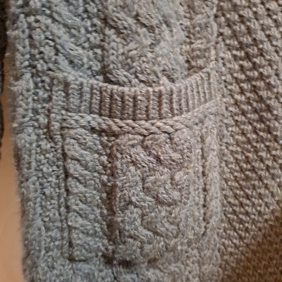 Aran Irish Merino Wool Women Open Front Long Sweater Cardigan Oversize S… - Picture 3 of 10